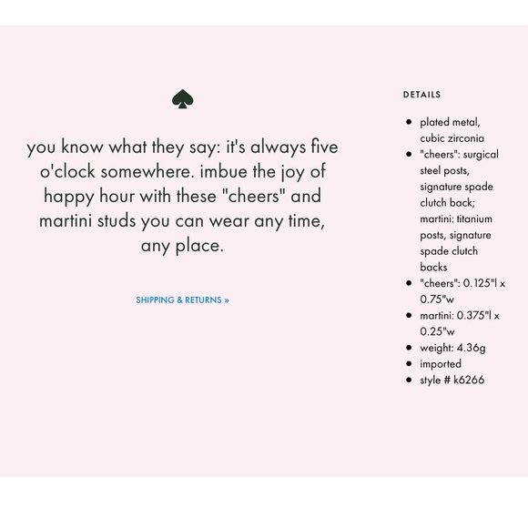 Kate Spade “Cheers” Studs - Picture 6 of 8